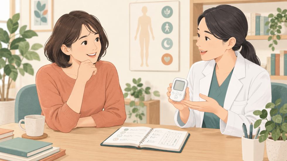 電気刺激機器の目的を相談する説明用イラスト
